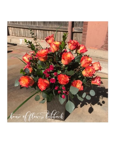 Free Spirit Roses and hot pink spray roses